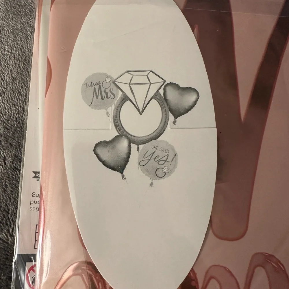Bridal Shower Engagement Party Balloons Decorations Foil Diamond Ring Future Mrs